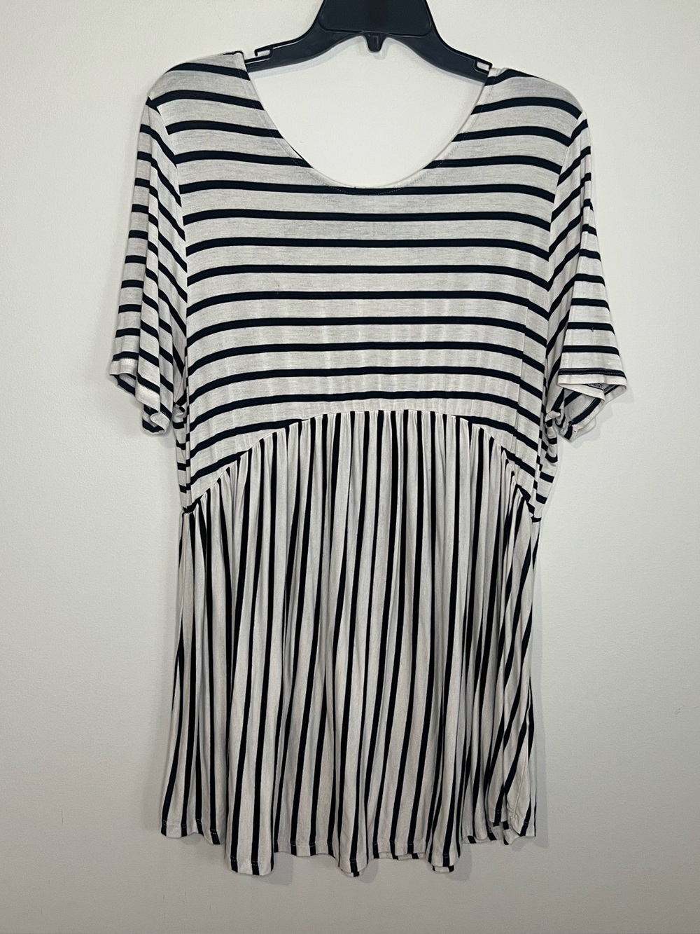Pinkblush Black and White Striped Babydoll Tunic